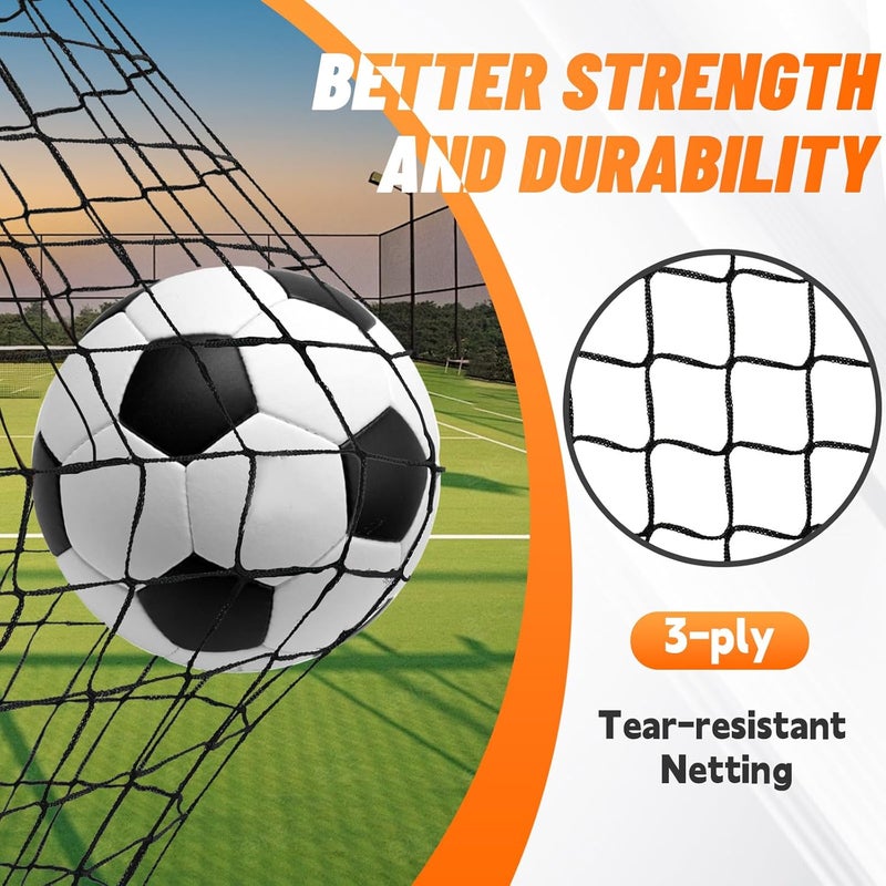 Bearwill Soccer Goal, Kids Soccer Goals for Backyard Set of 2, 4x3ft Portable Soccer Goal Pop Up Soccer Net, Kids Soccer Net Training Equipment with Soccer Ball, Ladder, Cones, Targets - Image 2
